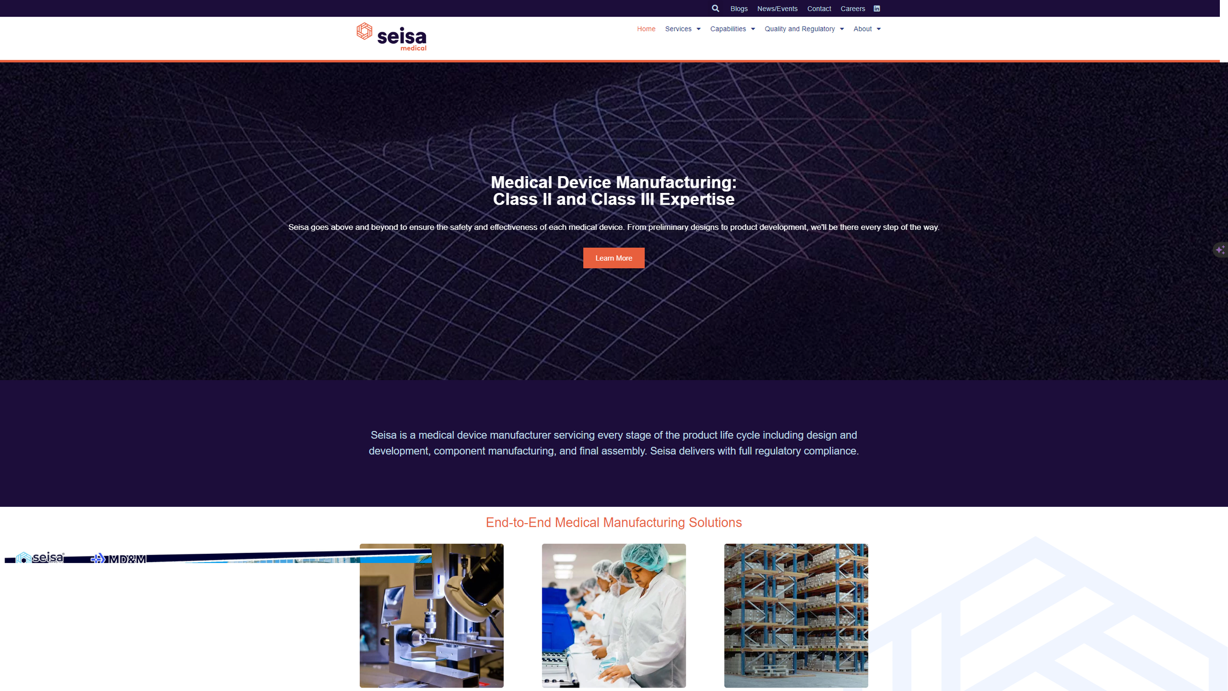 SEISA redesigned homepage