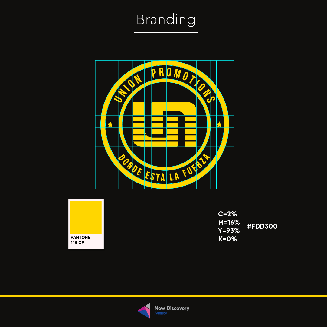 Sistema de identidad de marca de Union Promotions