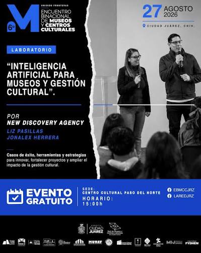 Event card announcing New Discovery Agency's artificial intelligence lab for museums